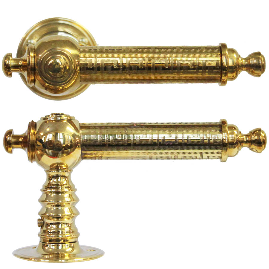 Dörrhandtaget Slottsskogen i mässing (Låsbolaget 109) (bild för) Dörrhandtaget Slottsskogen i mässing (Låsbolaget 109)